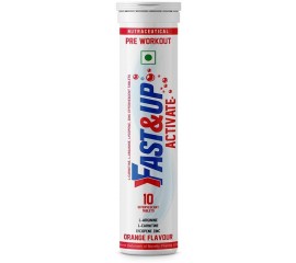 Fast&Up Activate - Caffeine Free Pre-Sports/Pre-Workout Supplement 10 Effervescent Tablets, Orange Flavour