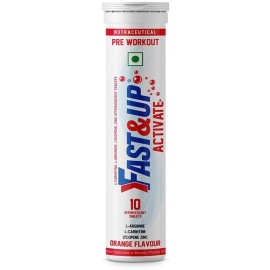 Fast&Up Activate - Caffeine Free Pre-Sports/Pre-Workout Supplement 10 Effervescent Tablets, Orange Flavour