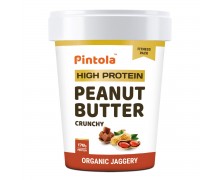 Pintola HIGH Protein Peanut Butter Organic Jaggery Crunchy 500Grams