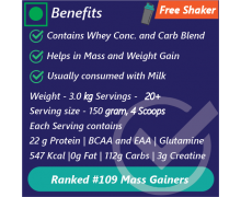 Scitron Mega Mass Gainer 3kg  Mango
